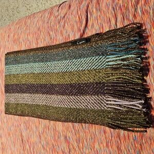Multicolor Women's Scarf With Metallic Threads